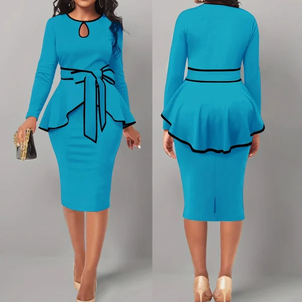 SexyElegant Amazon Cross-Border Suit Dress Ruffle Edge Top Side Slit Skirt 2-Piece Set For Women From China Big Land - Image 8