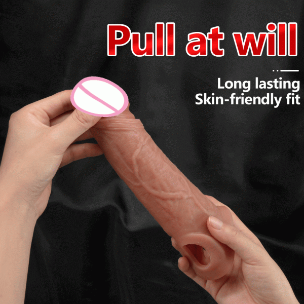 Vibrator for Men Penis Enlargement Sleeve Cover Case Cock Header Enlargement Extension Enhancement Men Sex Toy Silicone Condom - Image 14
