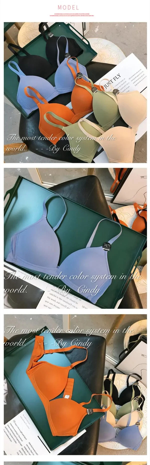 Adjustable Shoulder Straps Gathering Girls' Bras Women's Underwear Thin Breathable Triangle Cup Bralette Seamless Brassiere - Image 21