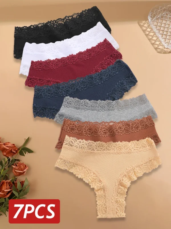 7PCS/Set Women Sexy Lace Panties Seamless Cotton Brazilian Panties Girls Breathable Sexy Low Rise Underwear Female Soft Lingerie - Image 7