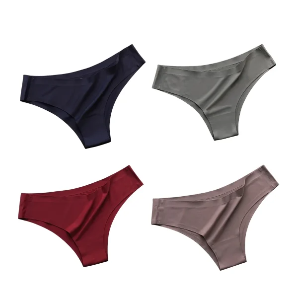 4PCS/Set Seamless Panties Women Sexy Underwear Ice Silk Underpants Low Waist G-string Female Soft Solid Ultra-thin Briefs - Image 17