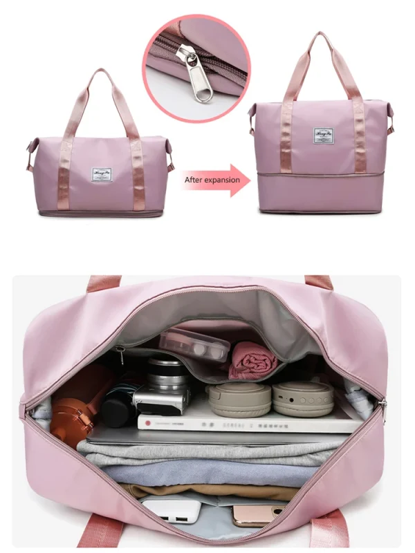 UNIXINU Carry On Travel Duffle Bag Nylon Waterproof Sports Gym Tote Bags for Women Large Capacity Storage Luggage Handbag - Image 5