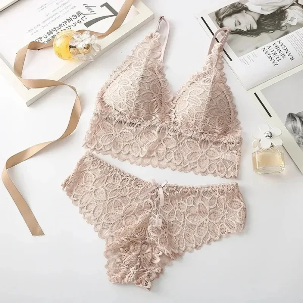 Sexy Lace Women Underwear Set Seamless Wire Free Bra Sets Hollow Out Bra and Panty Sets For Women Embroidery Intimates Lingerie - Image 20
