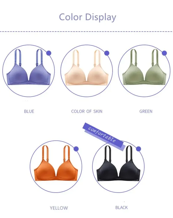Adjustable Shoulder Straps Gathering Girls' Bras Women's Underwear Thin Breathable Triangle Cup Bralette Seamless Brassiere - Image 12