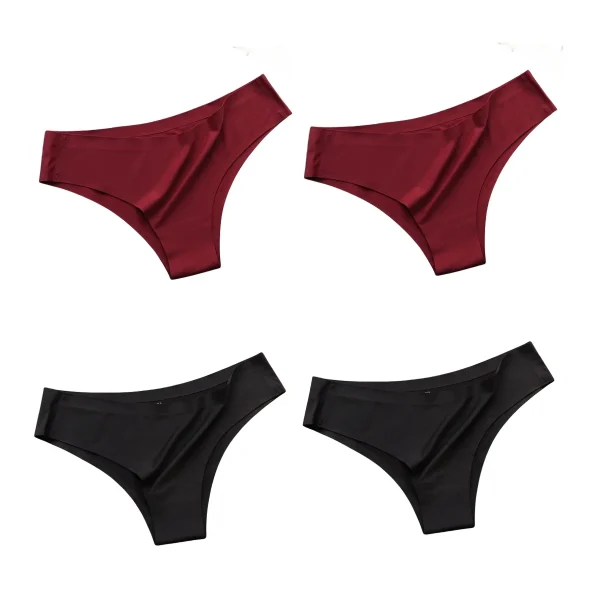 4PCS/Set Seamless Panties Women Sexy Underwear Ice Silk Underpants Low Waist G-string Female Soft Solid Ultra-thin Briefs - Image 7
