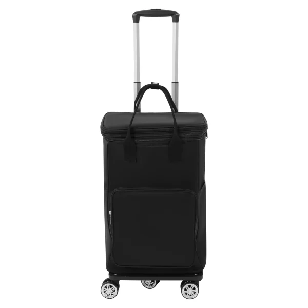 Black 2-in-1 Expandable Rolling Shopping Bag with 5 Wheels, Foldable Trolley Luggage Cart for Travel, Grocery, Business Use - Image 10