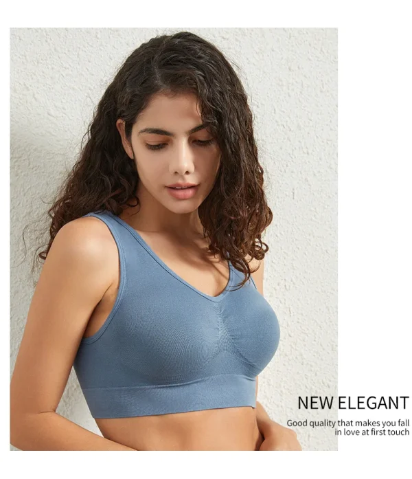 1pcs Women Sports Bra Large Size No Steel Ring Seamless Underwear Removable Chest Pad Runing Sport Yoga Vest Bras - Image 19