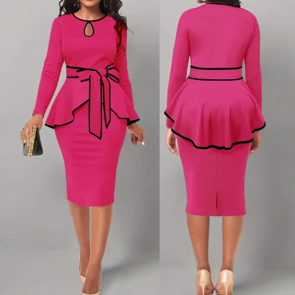 SexyElegant Amazon Cross-Border Suit Dress Ruffle Edge Top Side Slit Skirt 2-Piece Set For Women From China Big Land - Image 7