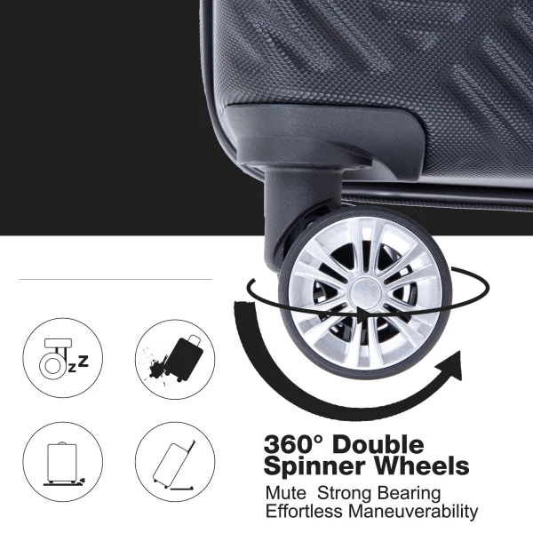 4 Piece Luggage Sets Travel Suitcase, Large Capacity Lightweight Luggage Sets with Double Spinner Wheels, Carry On Luggage set - Image 5