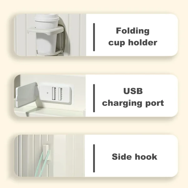 20" Suitcase Hard Shell Scratch-resistant with USB Interface Cup Holder Hook & Code Lock Silent Spinner Wheel Luggage Suitcase - Image 5
