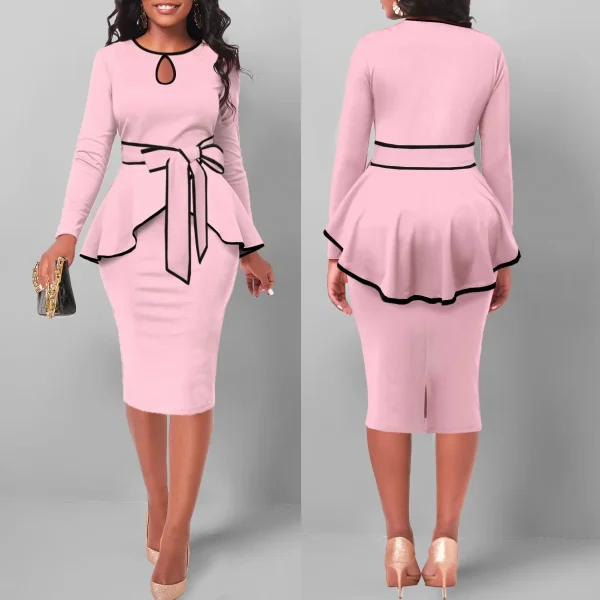 SexyElegant Amazon Cross-Border Suit Dress Ruffle Edge Top Side Slit Skirt 2-Piece Set For Women From China Big Land - Image 10