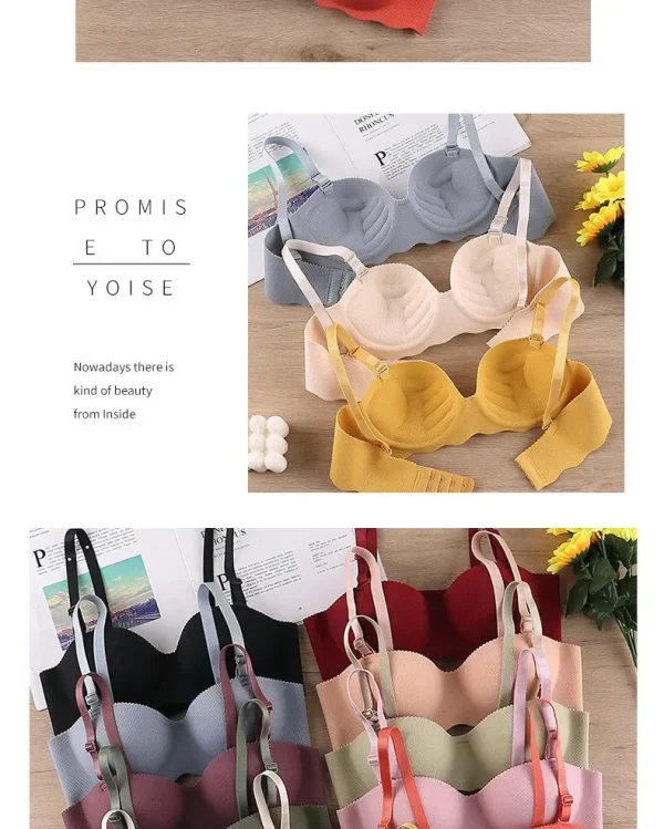 Sexy Bras Push Up Seamless Underwear for Women Solid Color Wireless Lingerie One-pieces Gather Convertible Straps Brassiere - Image 17