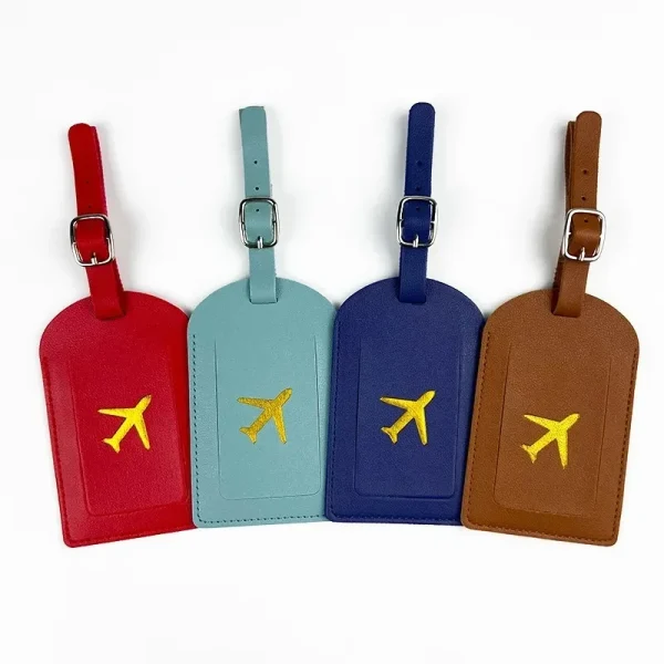 Stamped Leather Business Luggage Tag Suitcase Address Label Luggage Boarding Case Label Name ID Address Clip Travel Accessories - Image 3