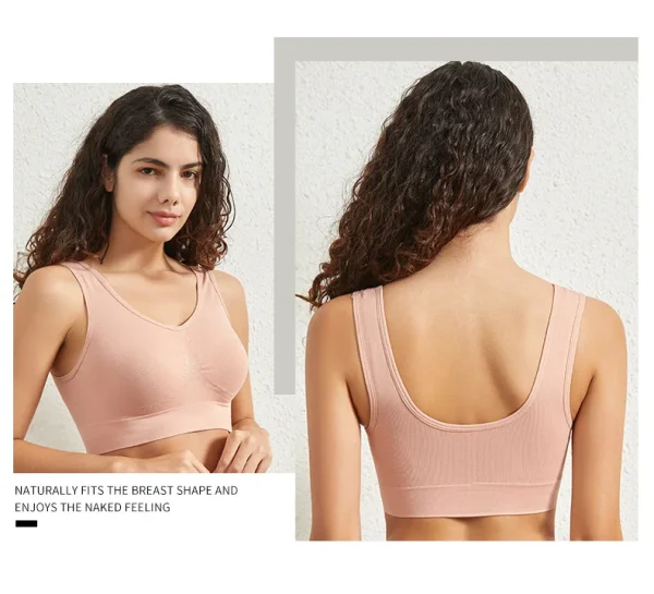 1pcs Women Sports Bra Large Size No Steel Ring Seamless Underwear Removable Chest Pad Runing Sport Yoga Vest Bras - Image 17