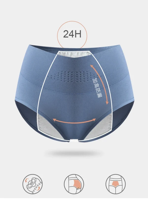 High Waist Leak Proof Menstrual  Women's Panties Widen Period Pants Physiological Underwear Cotton Plus Size L-4XL Female Briefs - Image 15