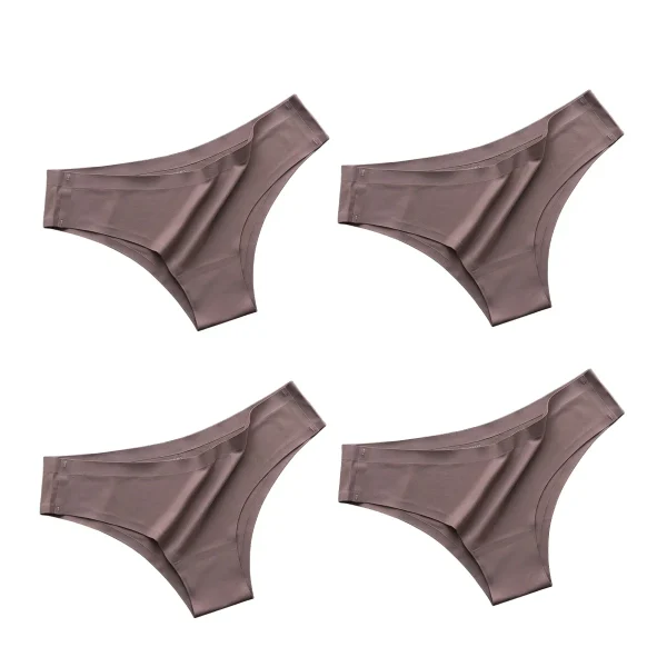 4PCS/Set Seamless Panties Women Sexy Underwear Ice Silk Underpants Low Waist G-string Female Soft Solid Ultra-thin Briefs - Image 15