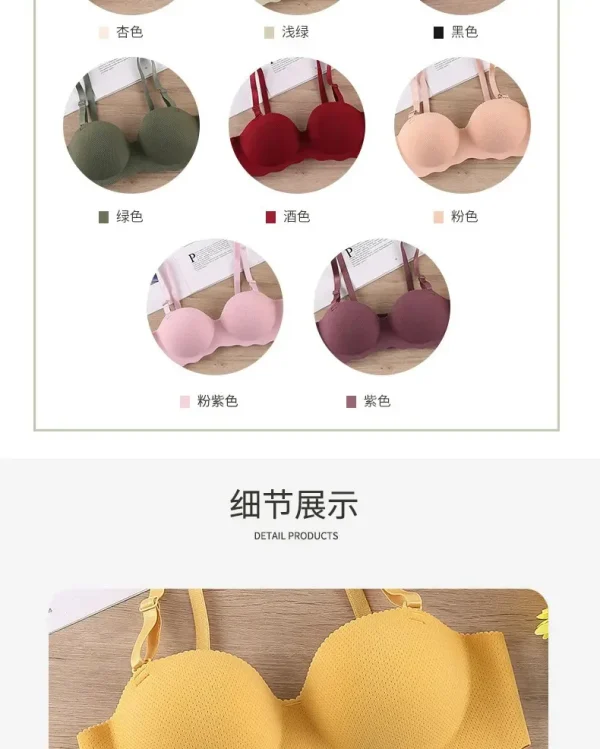 Sexy Bras Push Up Seamless Underwear for Women Solid Color Wireless Lingerie One-pieces Gather Convertible Straps Brassiere - Image 13