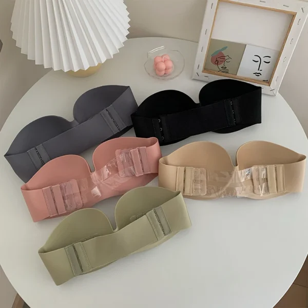 FINETOO Front Closure Sexy Push Up Bra Women Invisible Bras Underwear Lingerie For Female Brassiere Strapless Seamless Bralette - Image 4
