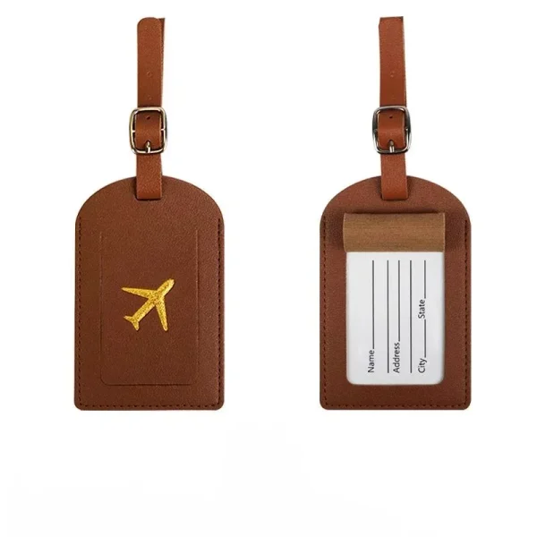 Stamped Leather Business Luggage Tag Suitcase Address Label Luggage Boarding Case Label Name ID Address Clip Travel Accessories - Image 16
