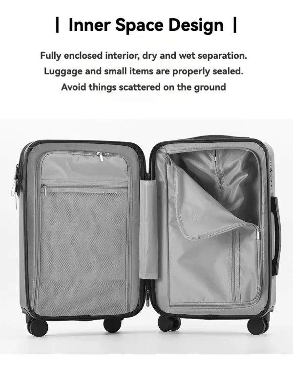 2024 New Durable Luggage Sets Suitcase Front Open TSA Lock USB Slient Spinner Wheel Charging Men Carry-On Travel 20/22/24/26 - Image 12
