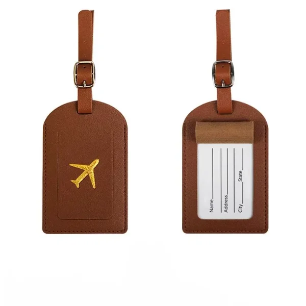 Stamped Leather Business Luggage Tag Suitcase Address Label Luggage Boarding Case Label Name ID Address Clip Travel Accessories - Image 31