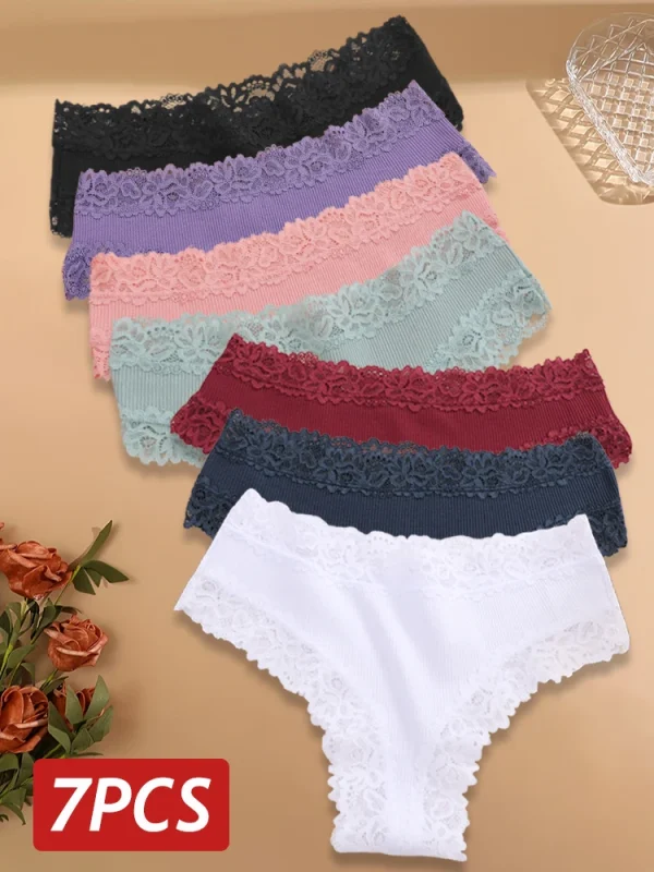 7PCS/Set Women Sexy Lace Panties Seamless Cotton Brazilian Panties Girls Breathable Sexy Low Rise Underwear Female Soft Lingerie - Image 9