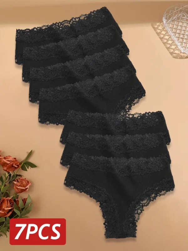 7PCS/Set Women Sexy Lace Panties Seamless Cotton Brazilian Panties Girls Breathable Sexy Low Rise Underwear Female Soft Lingerie - Image 11
