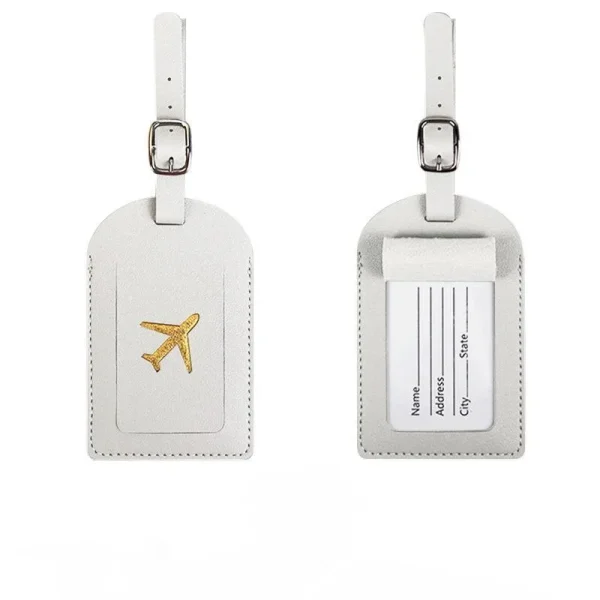 Stamped Leather Business Luggage Tag Suitcase Address Label Luggage Boarding Case Label Name ID Address Clip Travel Accessories - Image 25