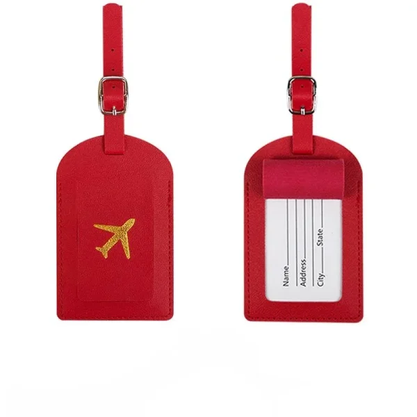 Stamped Leather Business Luggage Tag Suitcase Address Label Luggage Boarding Case Label Name ID Address Clip Travel Accessories - Image 24