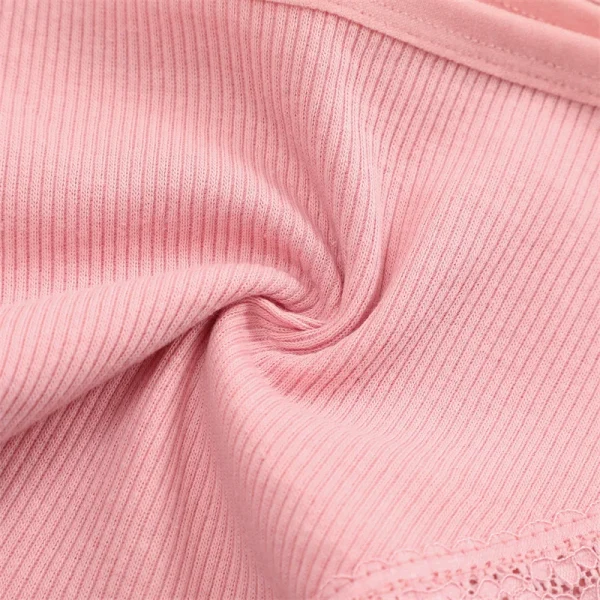 5PCS Women's Cotton Briefs Sexy Lace Underpant Hollow Brazilian Panties Comfortable Underwear Lingerie S-XL Solid Color Lingerie - Image 36