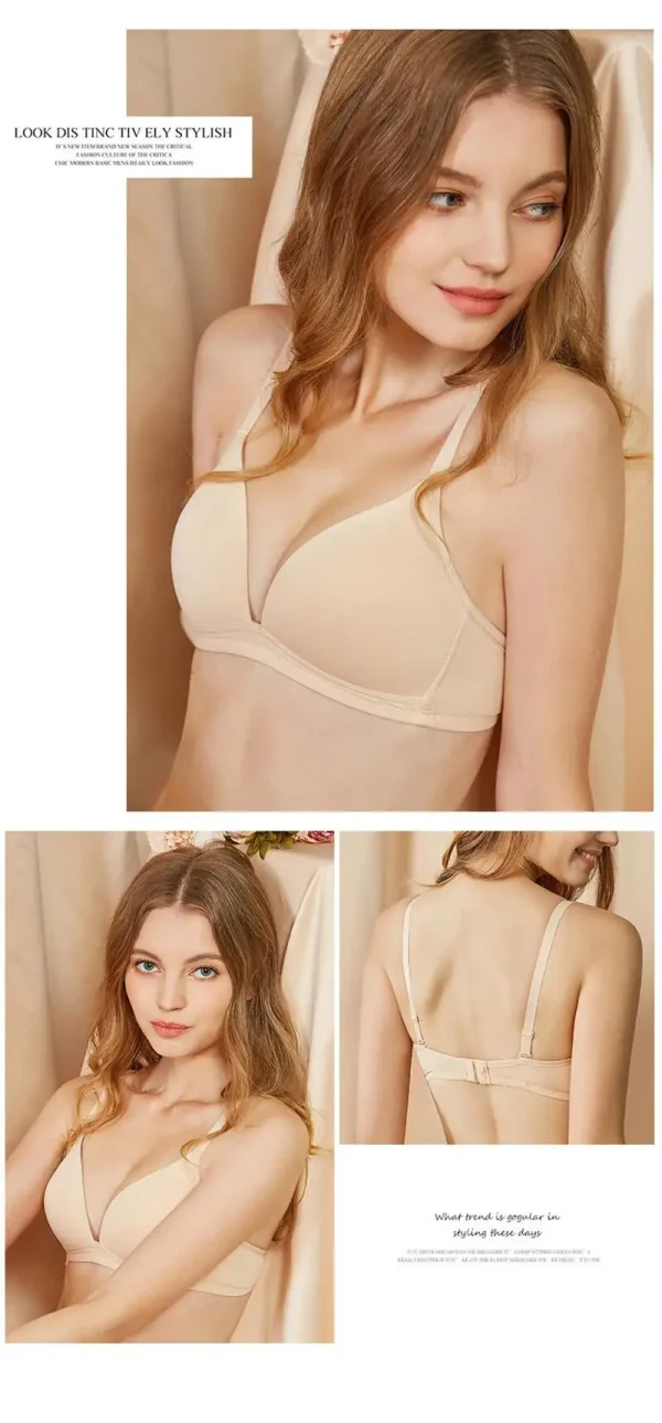 Adjustable Shoulder Straps Gathering Girls' Bras Women's Underwear Thin Breathable Triangle Cup Bralette Seamless Brassiere - Image 20