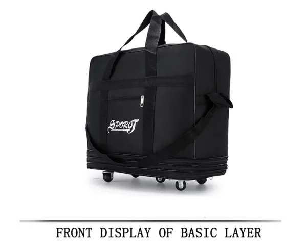 Travelling Pack Wheels For Women Men Expandable Foldable Trolley Luggage Versatile Black Suitcase For Weekend Trip overnight bag - Image 11