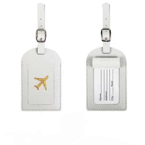 Stamped Leather Business Luggage Tag Suitcase Address Label Luggage Boarding Case Label Name ID Address Clip Travel Accessories - Image 12