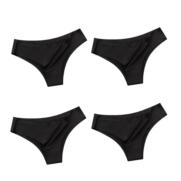 4PCS/Set Seamless Panties Women Sexy Underwear Ice Silk Underpants Low Waist G-string Female Soft Solid Ultra-thin Briefs - Image 10