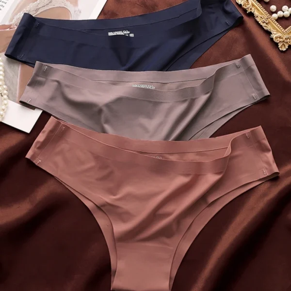 4PCS/Set Seamless Panties Women Sexy Underwear Ice Silk Underpants Low Waist G-string Female Soft Solid Ultra-thin Briefs - Image 22