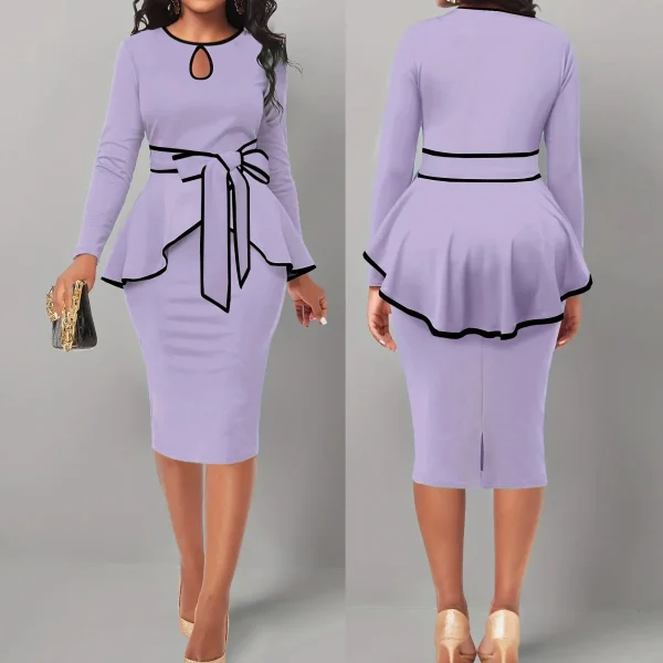 SexyElegant Amazon Cross-Border Suit Dress Ruffle Edge Top Side Slit Skirt 2-Piece Set For Women From China Big Land - Image 6