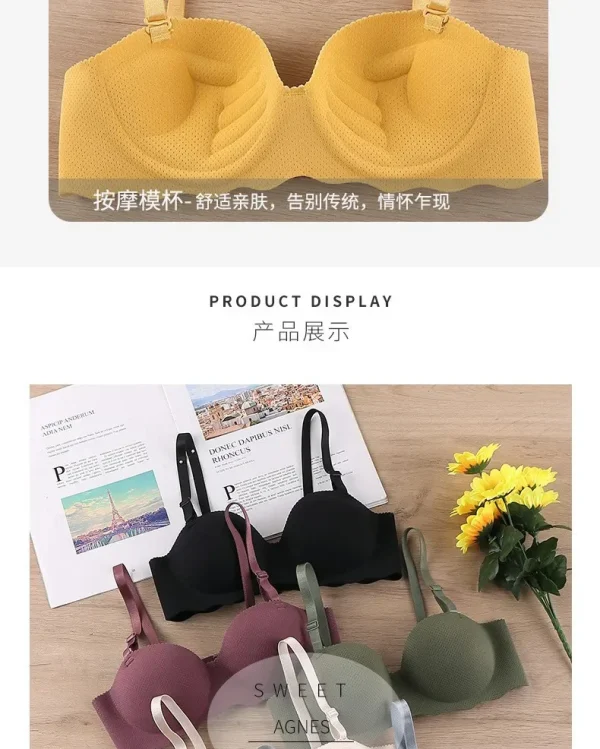 Sexy Bras Push Up Seamless Underwear for Women Solid Color Wireless Lingerie One-pieces Gather Convertible Straps Brassiere - Image 15