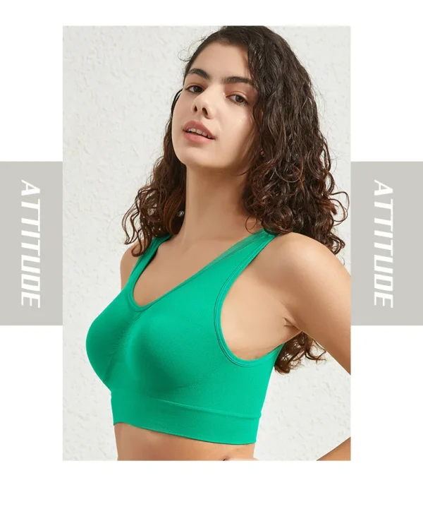 1pcs Women Sports Bra Large Size No Steel Ring Seamless Underwear Removable Chest Pad Runing Sport Yoga Vest Bras - Image 23