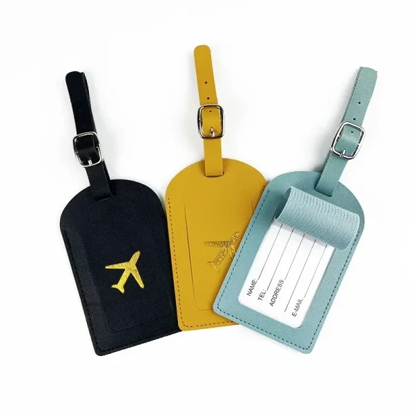 Stamped Leather Business Luggage Tag Suitcase Address Label Luggage Boarding Case Label Name ID Address Clip Travel Accessories - Image 5