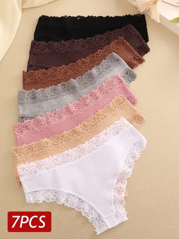 7PCS/Set Women Sexy Lace Panties Seamless Cotton Brazilian Panties Girls Breathable Sexy Low Rise Underwear Female Soft Lingerie - Image 10