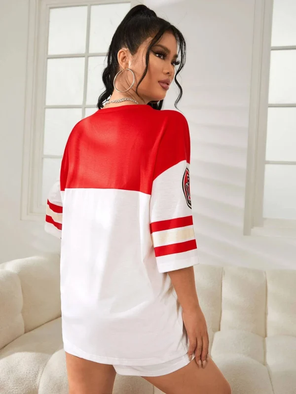 3.18 Fashion Sports Casual Yoga Plus Size Women's Clothing Set Alphanumeric Printed T-shirt and Sports Shorts, Comfortable Set - Image 15