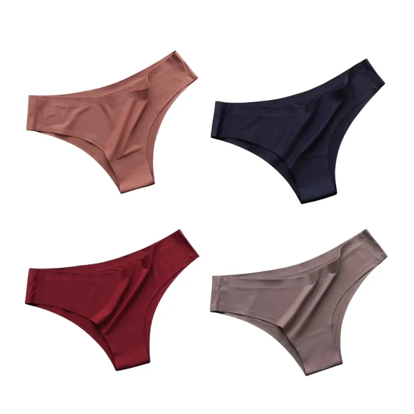 4PCS/Set Seamless Panties Women Sexy Underwear Ice Silk Underpants Low Waist G-string Female Soft Solid Ultra-thin Briefs - Image 18