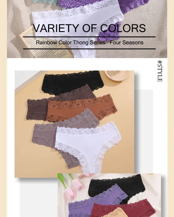 7PCS/Set Women Sexy Lace Panties Seamless Cotton Brazilian Panties Girls Breathable Sexy Low Rise Underwear Female Soft Lingerie - Image 15
