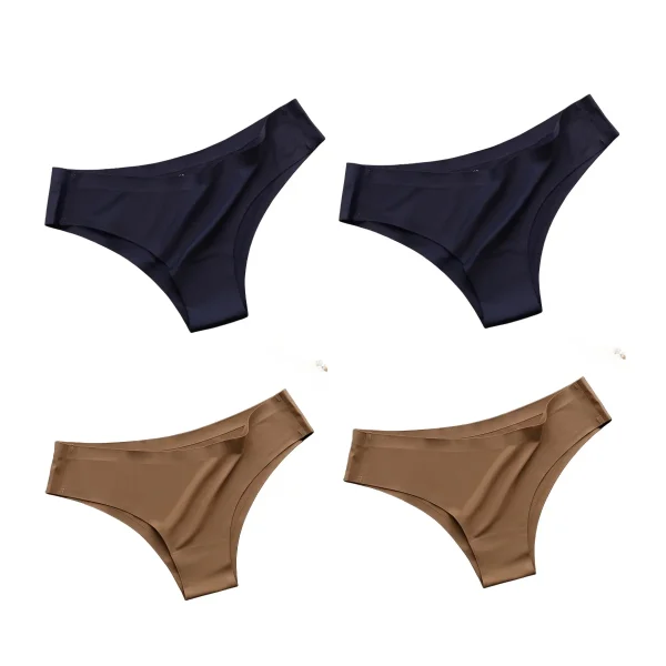 4PCS/Set Seamless Panties Women Sexy Underwear Ice Silk Underpants Low Waist G-string Female Soft Solid Ultra-thin Briefs - Image 12