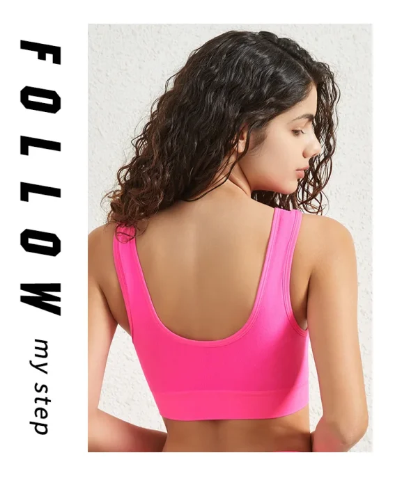 1pcs Women Sports Bra Large Size No Steel Ring Seamless Underwear Removable Chest Pad Runing Sport Yoga Vest Bras - Image 27