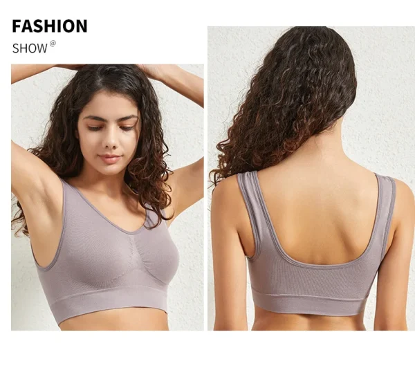1pcs Women Sports Bra Large Size No Steel Ring Seamless Underwear Removable Chest Pad Runing Sport Yoga Vest Bras - Image 33