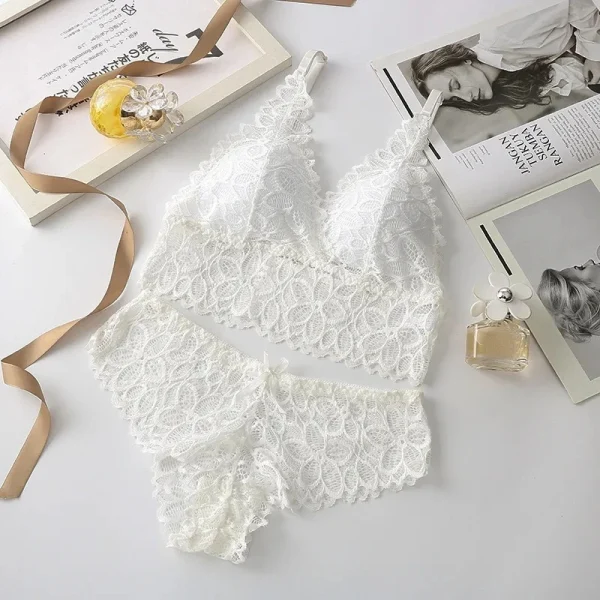 Sexy Lace Women Underwear Set Seamless Wire Free Bra Sets Hollow Out Bra and Panty Sets For Women Embroidery Intimates Lingerie - Image 10