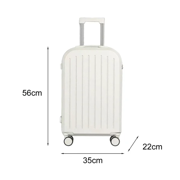 20" Suitcase Hard Shell Scratch-resistant with USB Interface Cup Holder Hook & Code Lock Silent Spinner Wheel Luggage Suitcase - Image 6
