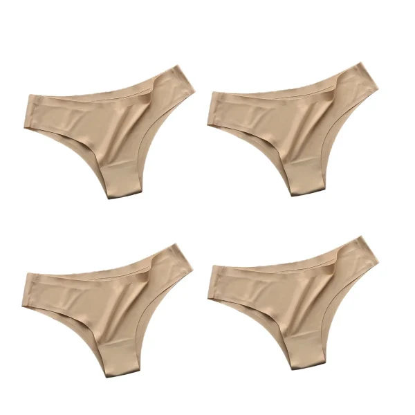 4PCS/Set Seamless Panties Women Sexy Underwear Ice Silk Underpants Low Waist G-string Female Soft Solid Ultra-thin Briefs - Image 8