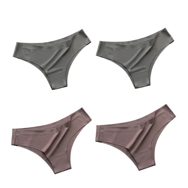 4PCS/Set Seamless Panties Women Sexy Underwear Ice Silk Underpants Low Waist G-string Female Soft Solid Ultra-thin Briefs - Image 13